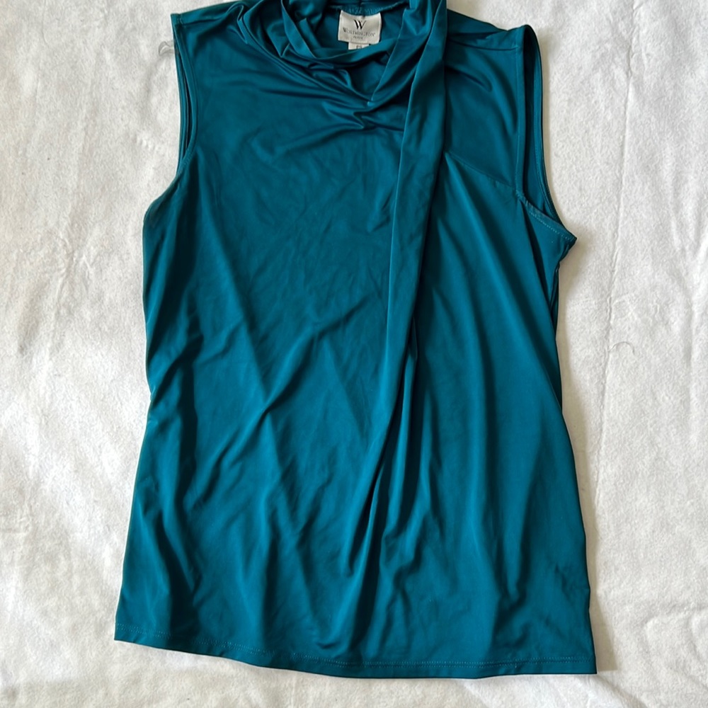 Worthington Petite Small teal silky top